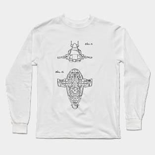 Spacecraft Vintage Patent Hand Drawing Long Sleeve T-Shirt